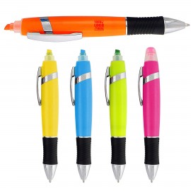 Highlighter w/Ballpoint Pen Combo with Logo