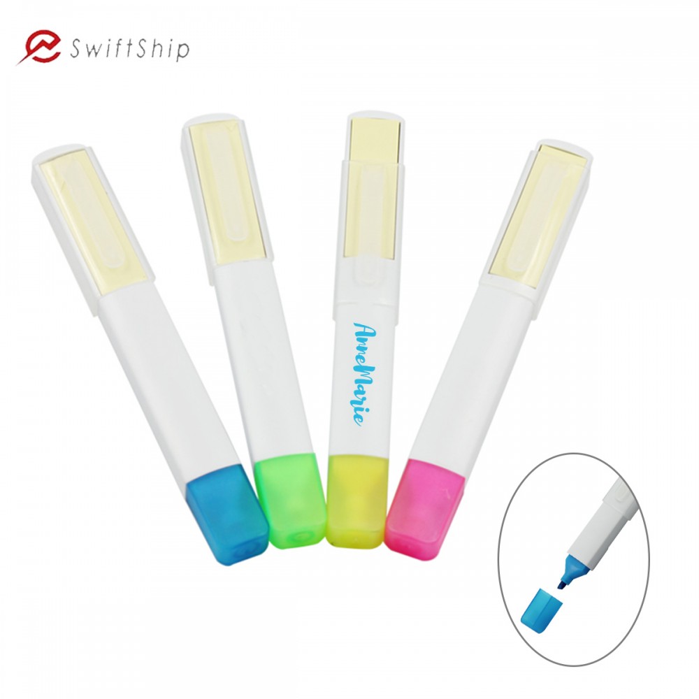 Colorful Highlighter w/ Sticky Notes (Economy Shipping) with Logo