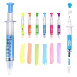 Custom Syringe Ball Point Pen With Highlighter