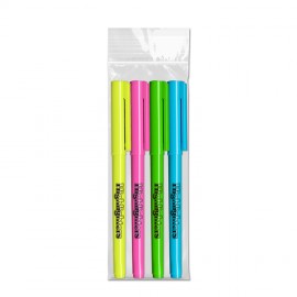 Liqui-Mark Brite Spots Pocket Highlighters - USA Made - 4 ct with Logo