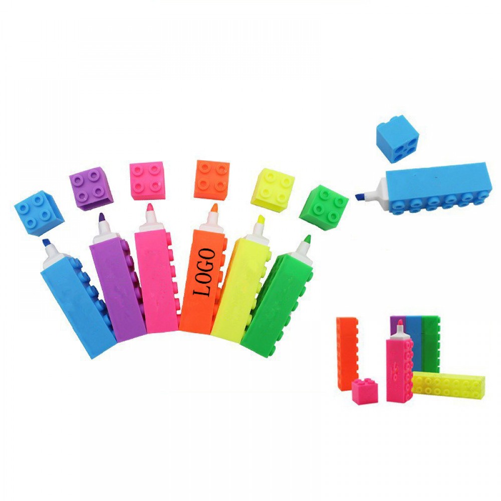 3.5'' Inch Building Blocks Color Highlighters---Large with Logo 3.5'' Inch Building Blocks Color Highlighters---Large with Logo