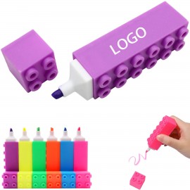Highlighter Creative Puzzle Block Marker Pen with Logo