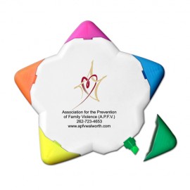 Liqui-Mark Star Lighter 5-Color Star Shaped Highlighter with Full Color Decal with Logo