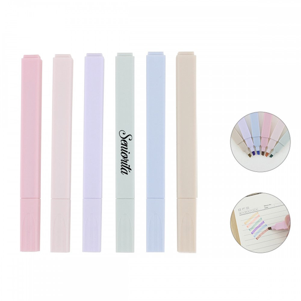 Six-colored Highlight Pen Set (Economy Shipping) with Logo