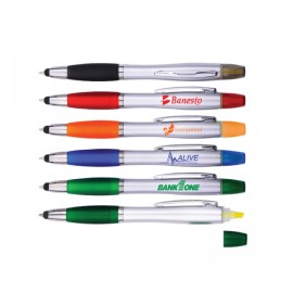 3-in-1 Pen + Highlighter + Stylus with Logo  3-in-1 Pen + Highlighter + Stylus with Logo