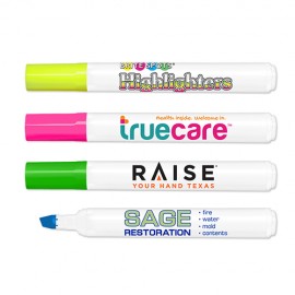 Personalized Liqui-Mark Brite Spots White Barrel Highlighter w/Broad Chisel Tip
