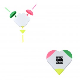 Heart Shaped 3 IN 1 Highlighter with Logo