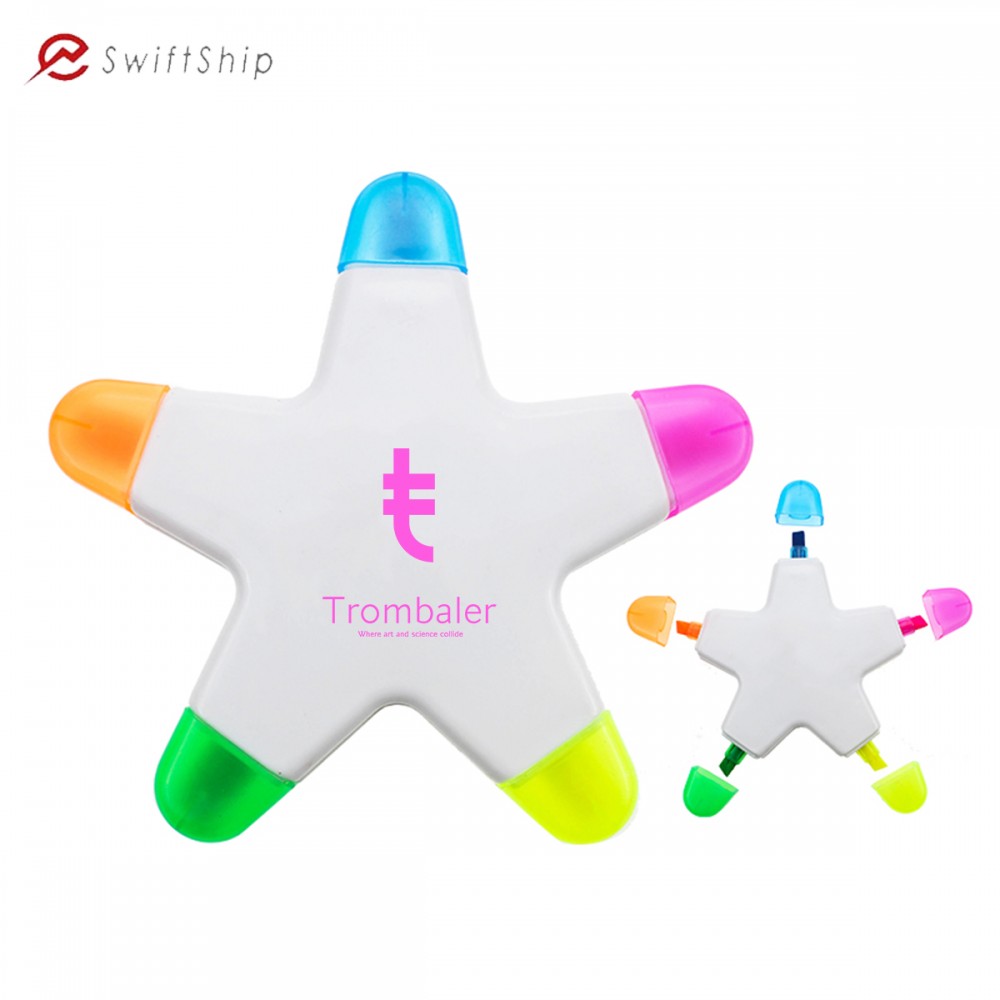Starfish Five Color Highlighter (Economy Shipping) with Logo