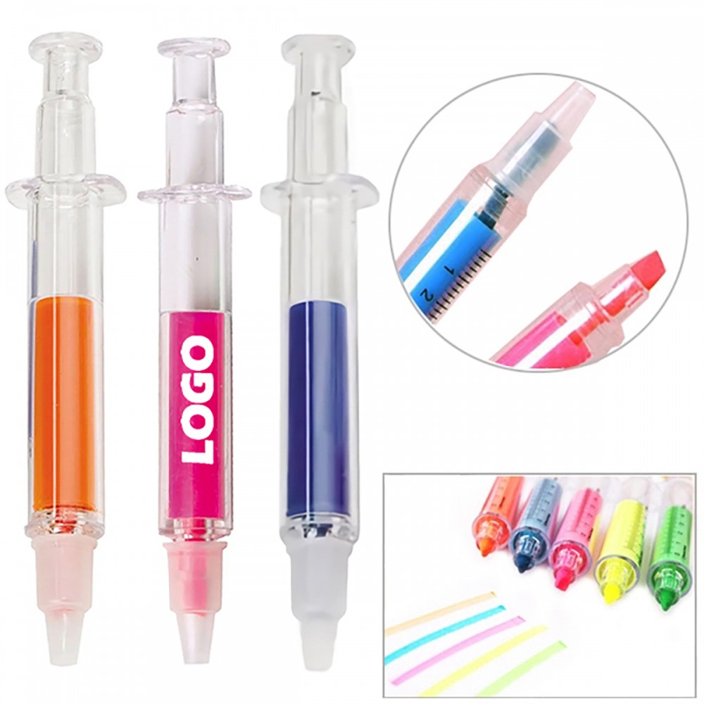 Color Syringe Highlighter Pen with Logo Color Syringe Highlighter Pen with Logo