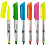 Logo Branded Comet Highlighter, Stylus & Pen Combo