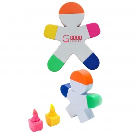 Human-Shaped Multi-Headed Highlighter with Logo