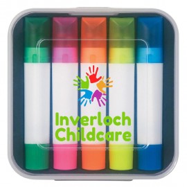 Gel Wax Highlighter Set of 5 - Full Color Imprint with Logo  Gel Wax Highlighter Set of 5 - Full Color Imprint with Logo