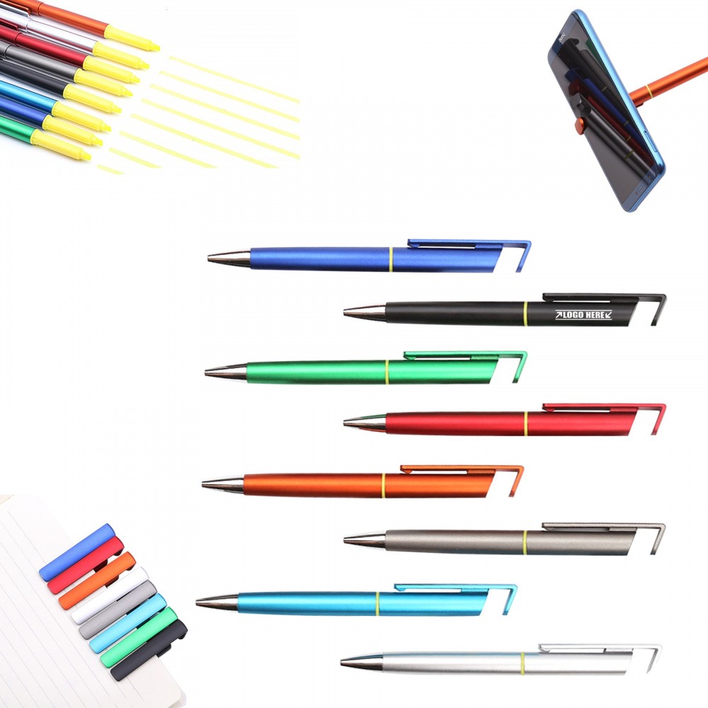 Customized Phone Stand Ballpoint Pen w/Highlighter Customized Phone Stand Ballpoint Pen w/Highlighter