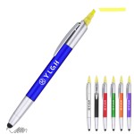 Highlighter Ballpoint Pen With Stylus with Logo