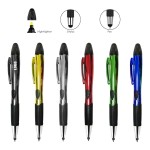 Customized Shining Barrel Pen w/Highlighter & Stylus