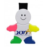 Gentlemen Shaped 4-Color Highlighter W/Computer Sweeper with Logo