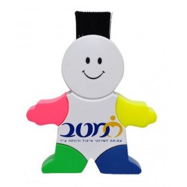 Gentlemen Shaped 4-Color Highlighter W/Computer Sweeper with Logo