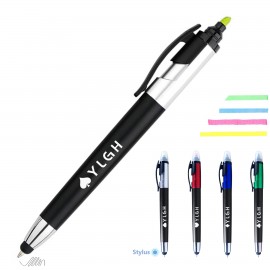 Click Ball Point Pen With Highlighter with Logo  Click Ball Point Pen With Highlighter with Logo