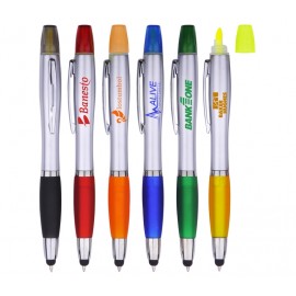 Customized 3-in-1 Pen with Highlighter and Stylus
