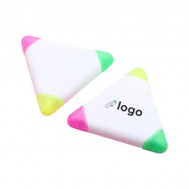 3in1 Triangle Portable Plastic Custom Highlighter Pen For Drawing with Logo