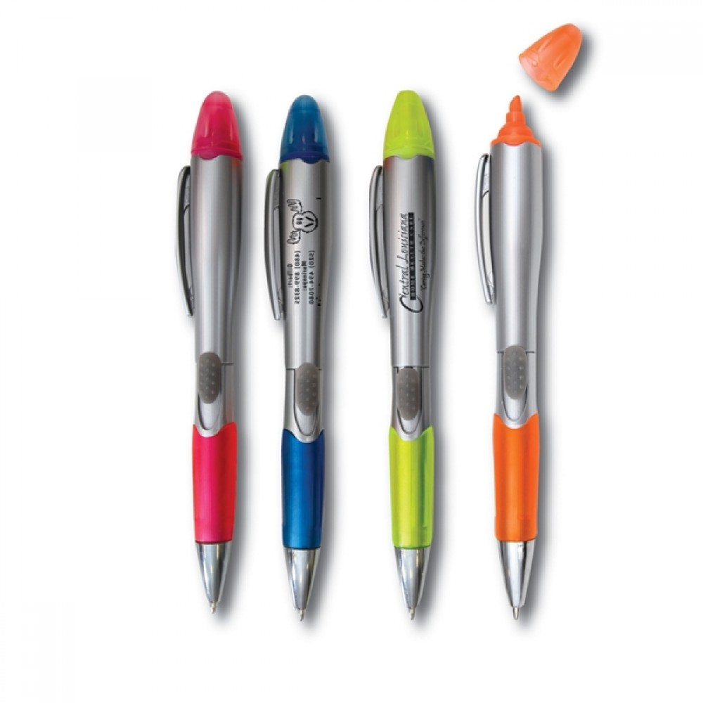 Personalized Pen and Highlighter Combo w/Silver Barrel Personalized Pen and Highlighter Combo w/Silver Barrel
