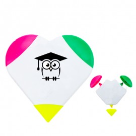 Logo Branded Heat Shaped Highlighter W/ Three Colors