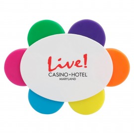 Six Color Flower Shaped Highlighters with Logo