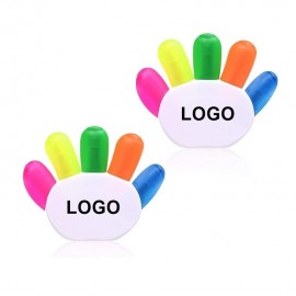 Logo Branded Hand Shape 5 Colors Highlighter