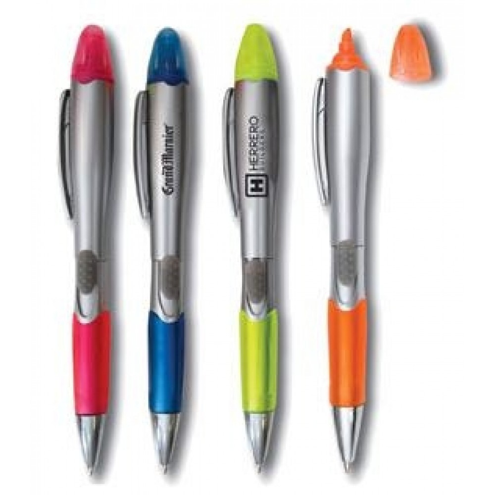 Personalized Pen & Highlighter Combo (Silver Barrel)