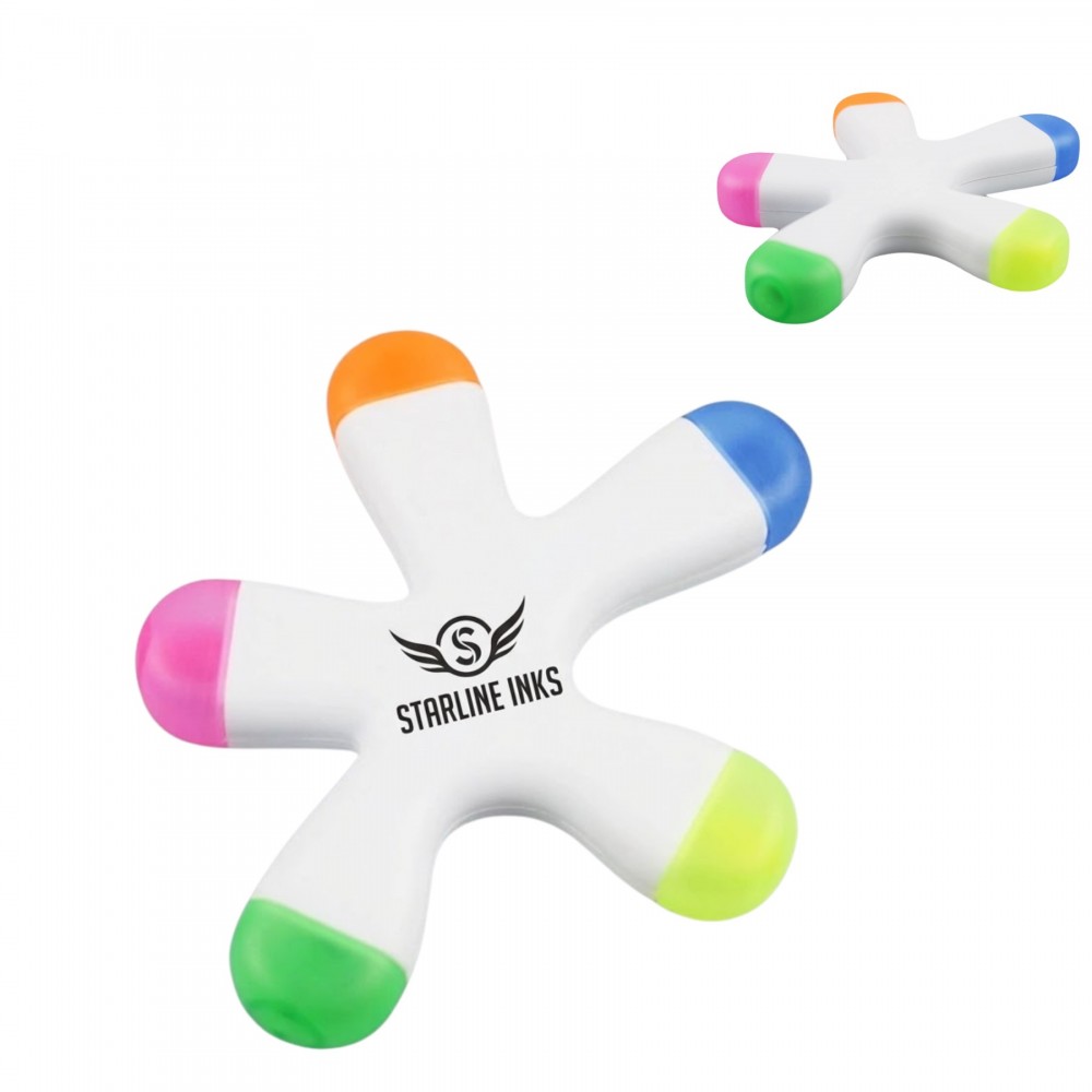 5-Color Star Shaped Highlighter with Logo