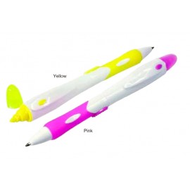 Logo Branded Dual Function Highlighter w/ Retractable Pen