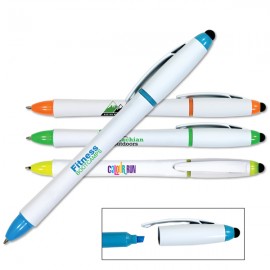 3 in 1 Highlighter/Pen/Stylus (Full Color Digital) Logo Printed