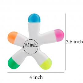 Funky Shaped Five Color Plastic Highlighter 4" with Logo
