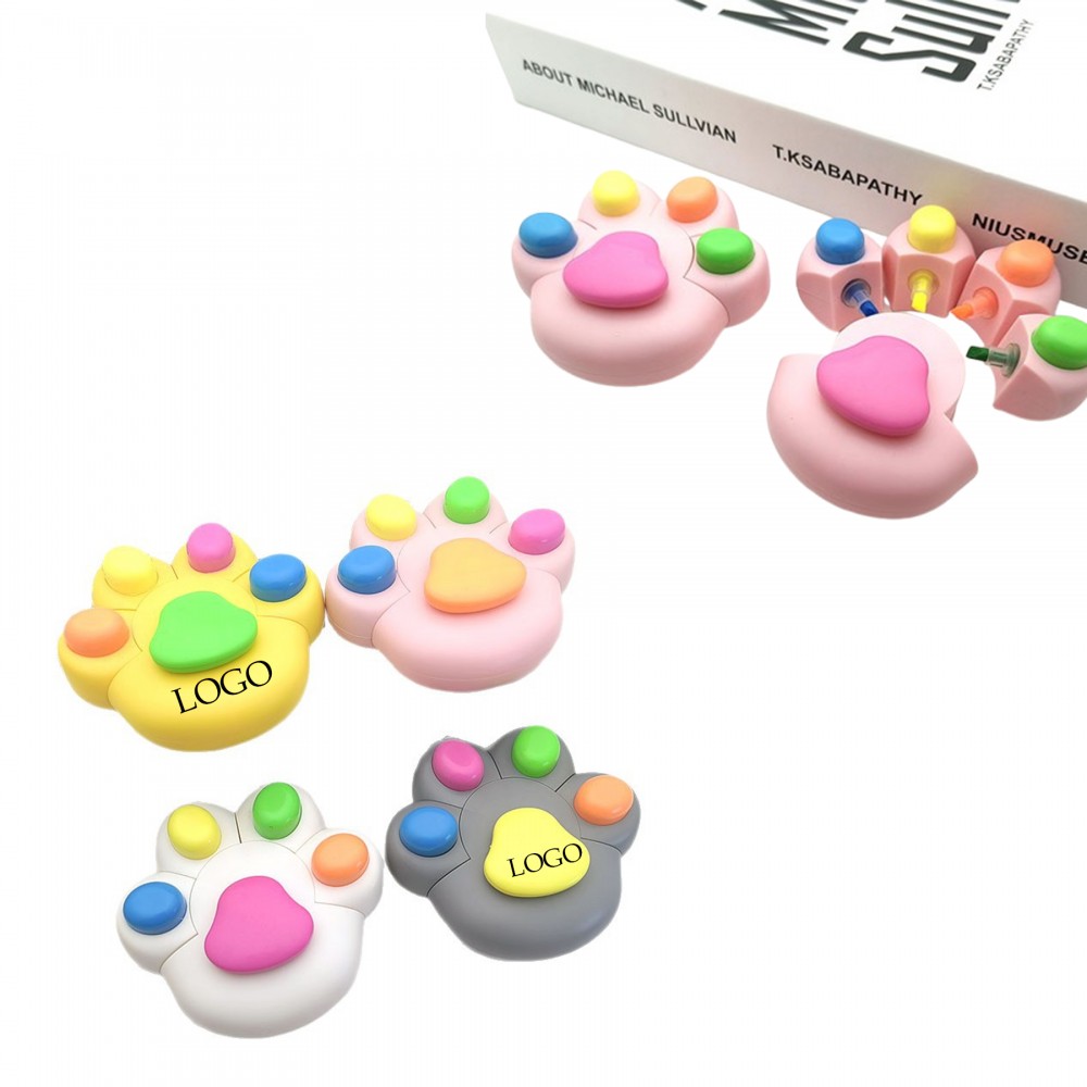 Logo Branded Cat Paw Multi-color Highlighter