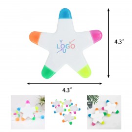 Five Color Highlighting Marker Set Logo Branded