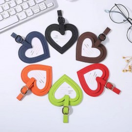 PU Leather Fashion Heart Luggage Tag with Logo