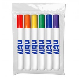 Logo Branded Liqui-Mark Washable Markers 6 Pack - USA Union Made