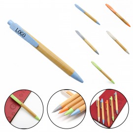 Reusable Wheat Straw & Bamboo Pen Custom Imprinted