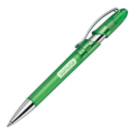 Logo Branded Rio Pen with Metal Trim - Green  Logo Branded Rio Pen with Metal Trim - Green