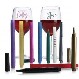 Custom Printed Wine Glass Marker Pen Washable  Custom Printed Wine Glass Marker Pen Washable