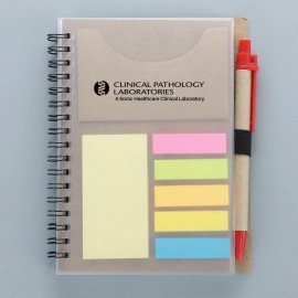 Notebook with Pen and Sticky Notes Page Marker Custom Printed