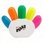 Logo Branded 5-In-1 Hand Shaped Multicolor Highlighter