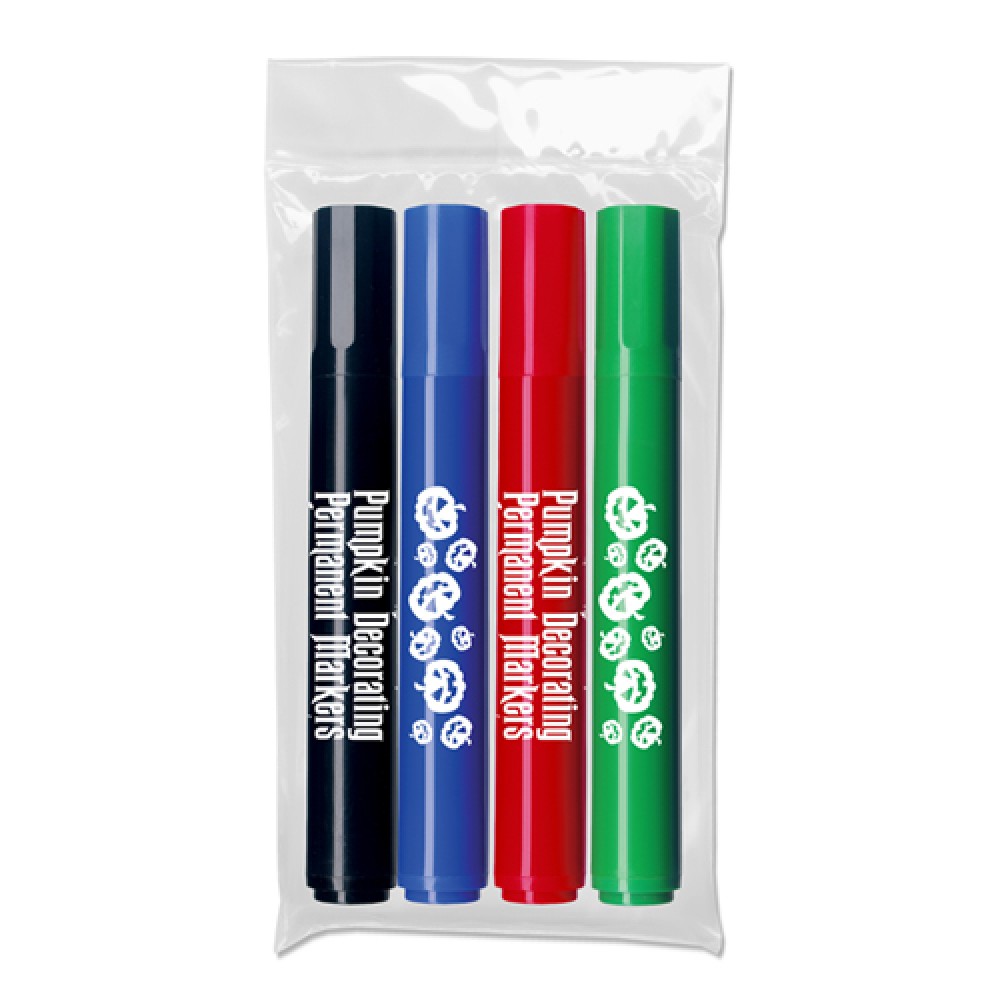 Promotional Pumpkin Decorating Permanent Markers (4-Pack) Promotional Pumpkin Decorating Permanent Markers (4-Pack)