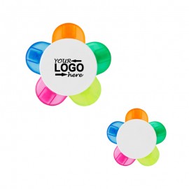 Flower Shape Highlighter 5 Color Marker Multi Tip Pen Set Custom Imprinted
