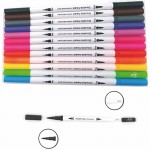 Custom Printed 12 Pack of Dual Tips Washable Markers, Set of 12 Colors