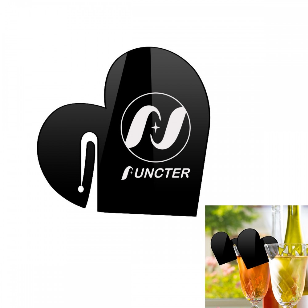 Custom Printed Heart Shape Acrylic Drink Marker Wine Glass Recognizer Name Marker Custom Printed Heart Shape Acrylic Drink Marker Wine Glass Recognizer Name Marker