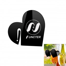 Custom Printed Heart Shape Acrylic Drink Marker Wine Glass Recognizer Name Marker