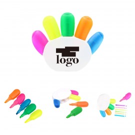Creative Five Color Palm Shaped Fluorescent Pen with Logo