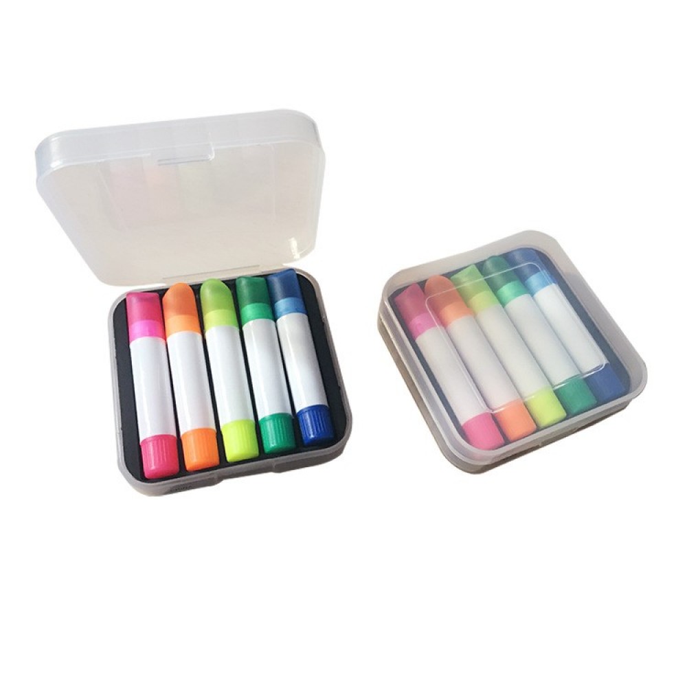 5-Color Wax Highlighter Marker w/Plastic Box Custom Printed