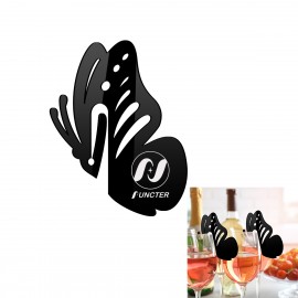 Logo Branded #2 Butterfly Acrylic Drink Marker Wine Glass Recognizer Name Marker